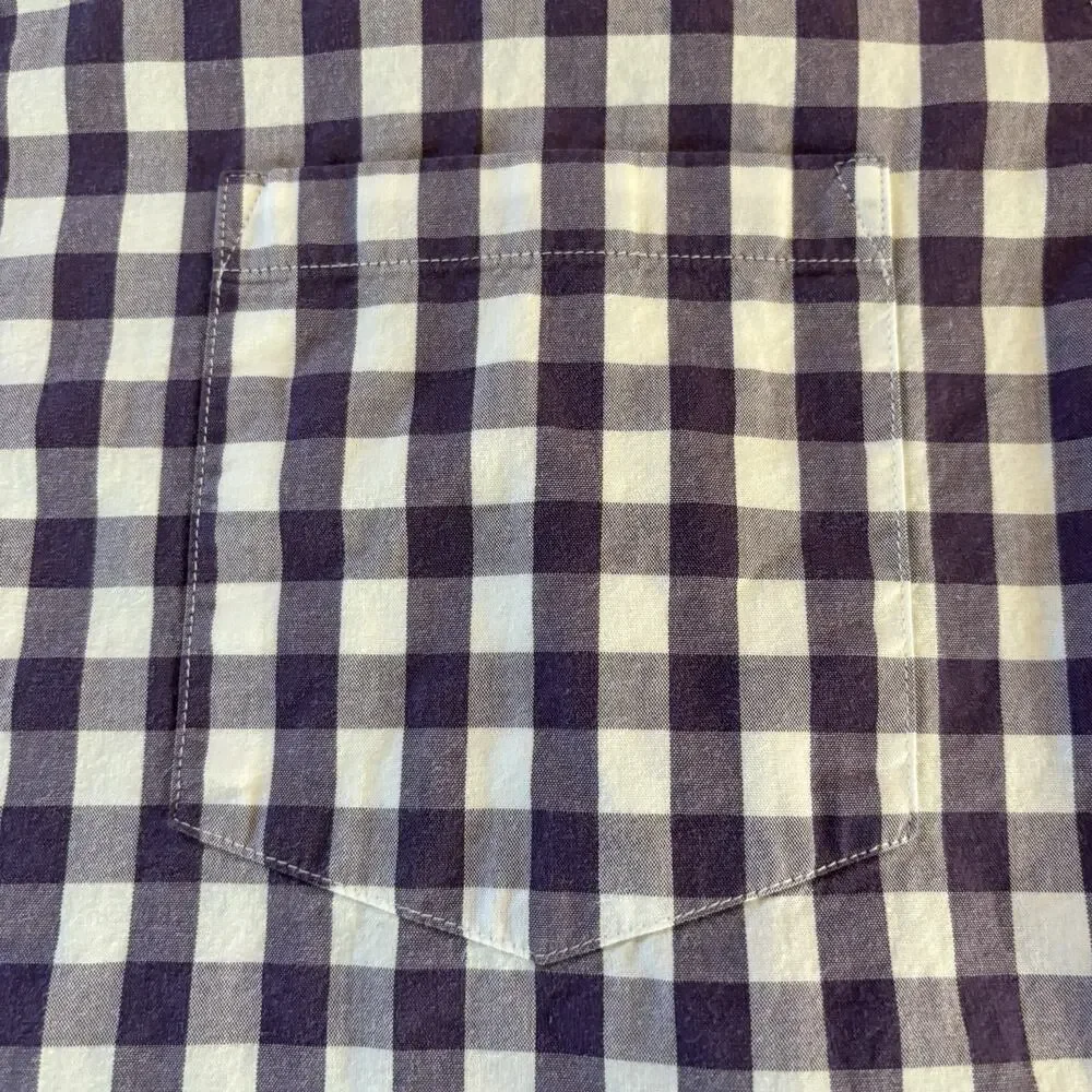 J. Crew Men’s Slim Fit Size Large Purple & White Check Long Sleeve Button Down